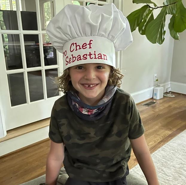 Personalized White Chef Hat for Kids — Custom Name Embroidered