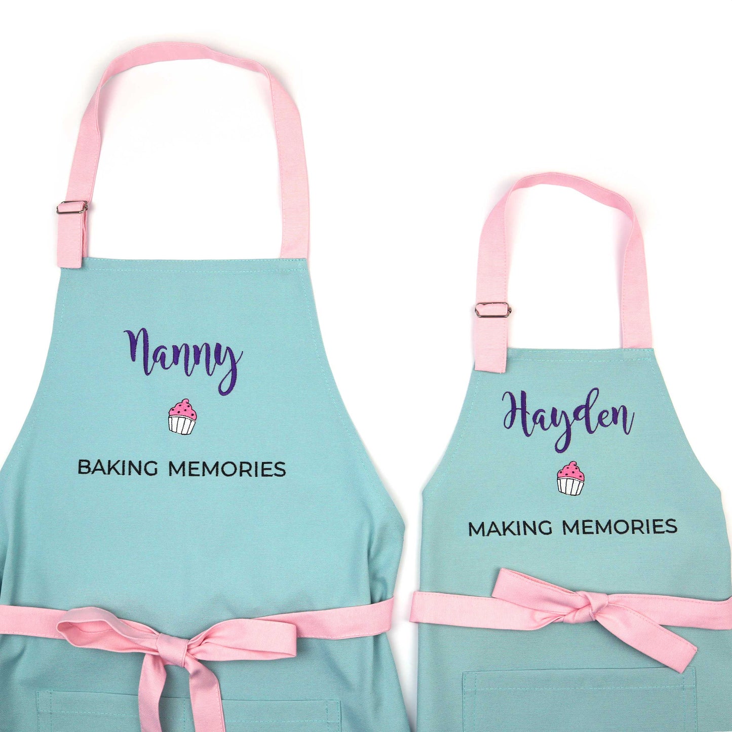 Grandma and Me Matching Aprons — Personalized Baking Apron Set for Grandma and Grandchild, Custom Embroidered Grandma Gift, Nana Gigi Mimi, Christmas Mother's Day Grandparents Day