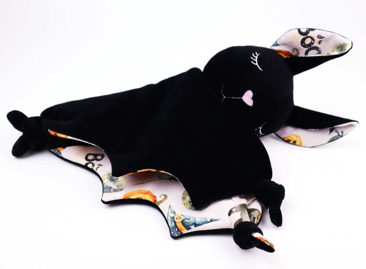 Halloween Baby Shower Plush Bat Security Blanket Personalized  (Pumpkins)