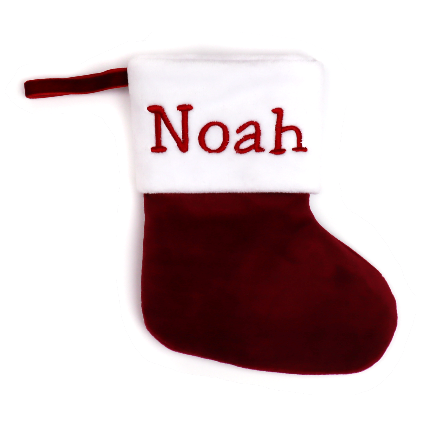 Small christmas stockings with initials or custom name Personalized (burgundy)
