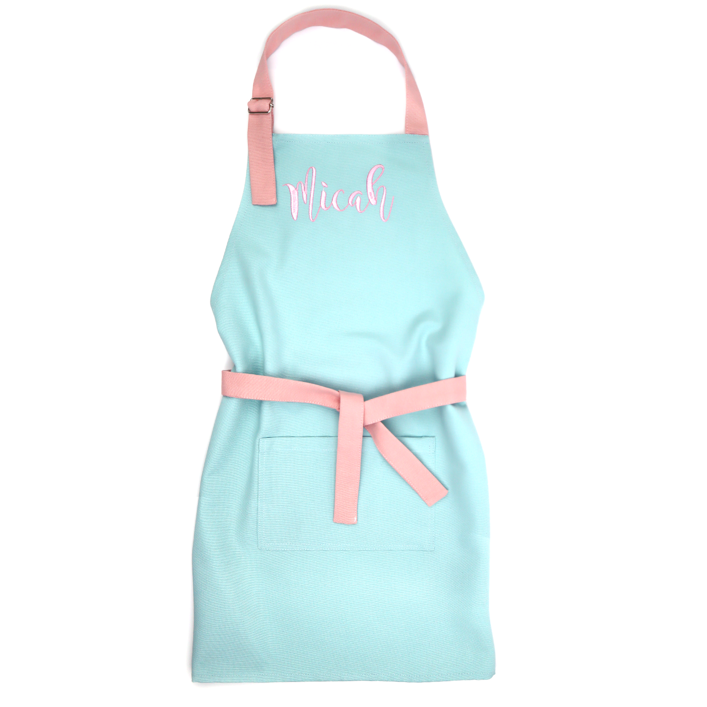 Kid Apron for Girl Personalized with Embroidered name (mint)