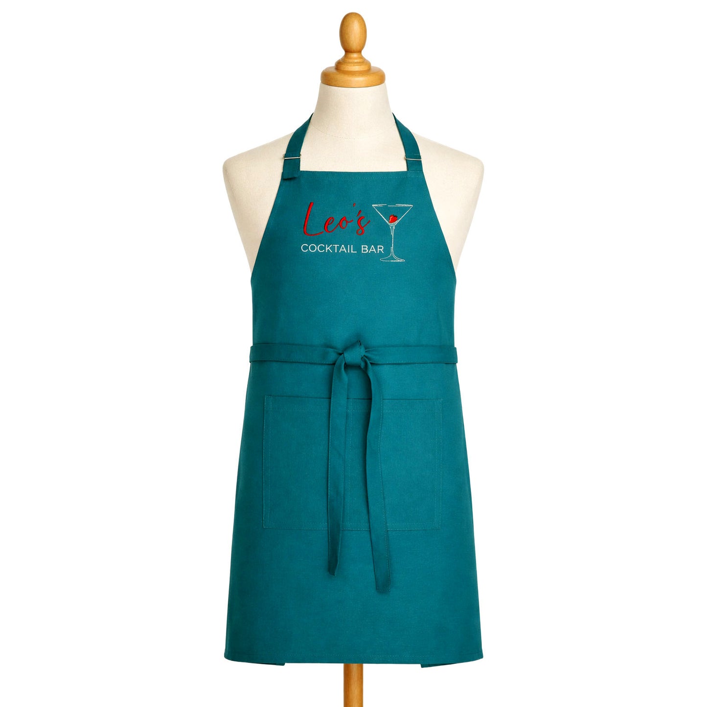 Personalized Cocktail Apron — Custom Name & Title Embroidered Bar Apron Gift