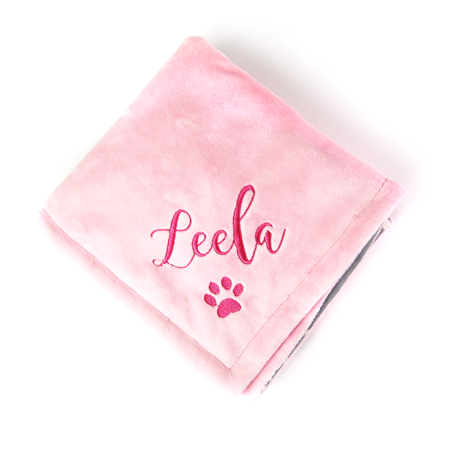 Custom Dog Blanket for Dog Girl New Puppy Gift Grey Personalized Gift Pet Owner (pink)