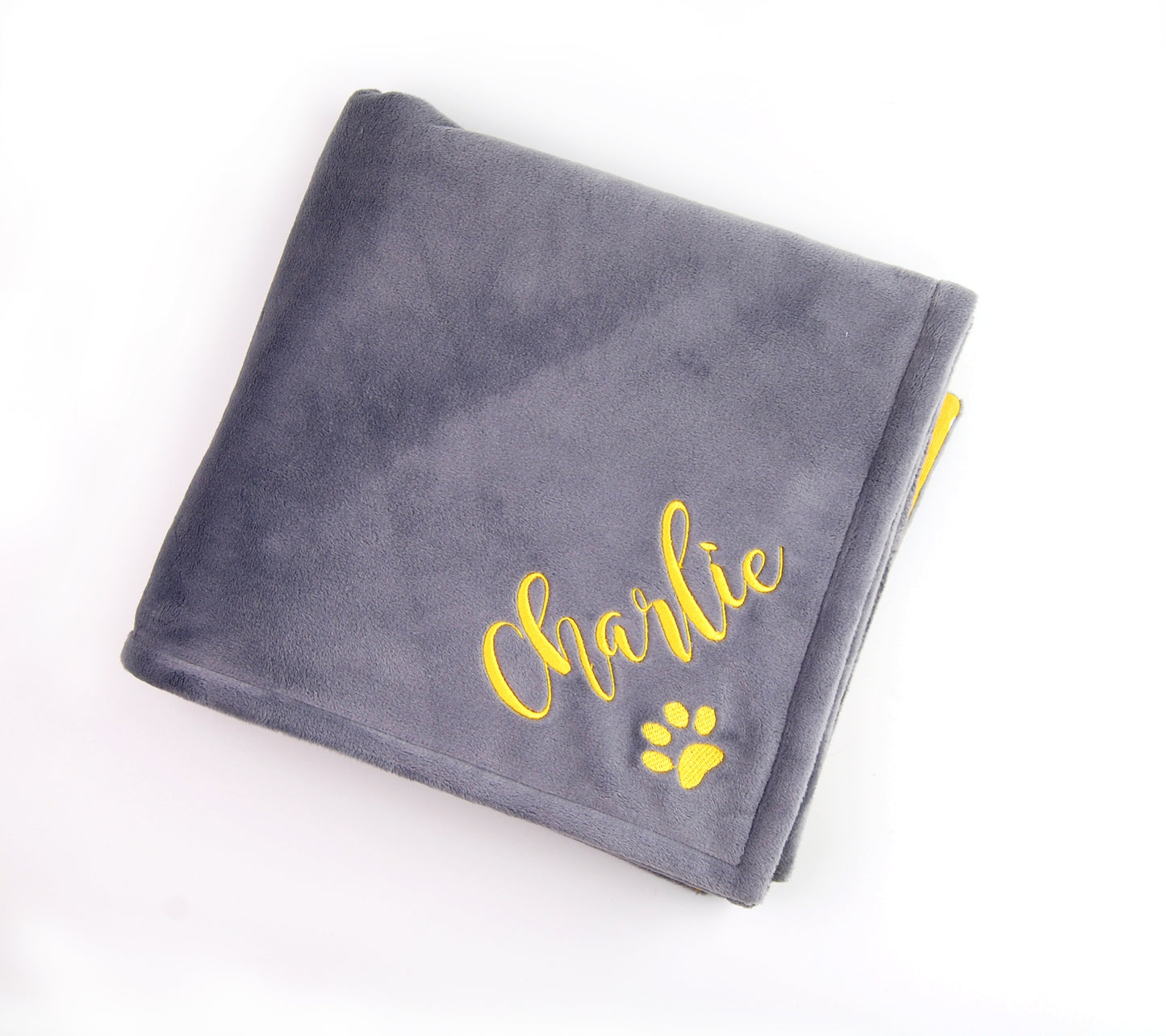 Personalized Dog Blanket New Puppy Gift Grey Personalized Gift Pet Owner (grey)