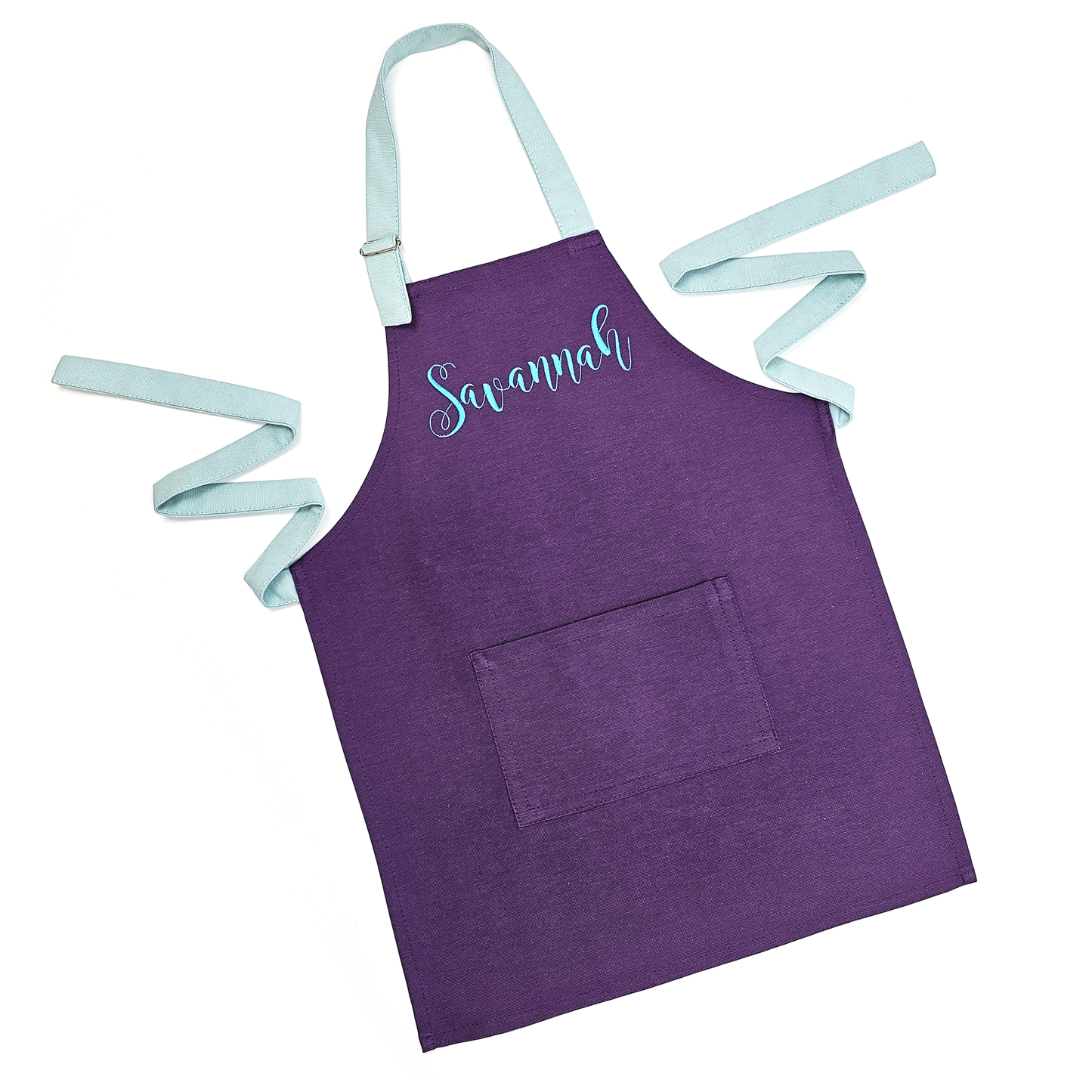 Personalized kids apron for girl, toddler, teen and women size (purple)