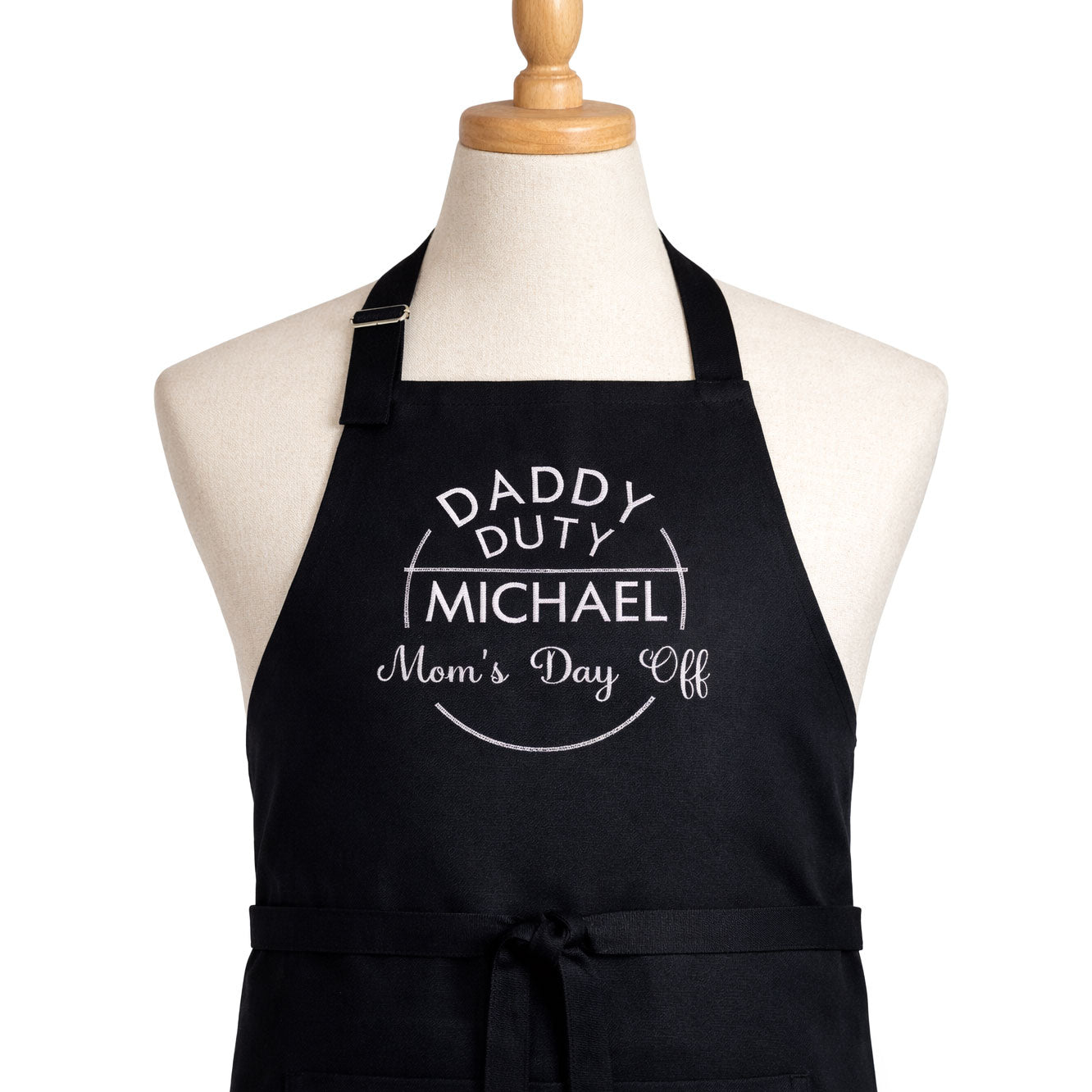 Personalized Daddy Duty Apron — Custom Name & Text Embroidered Gift for Dad
