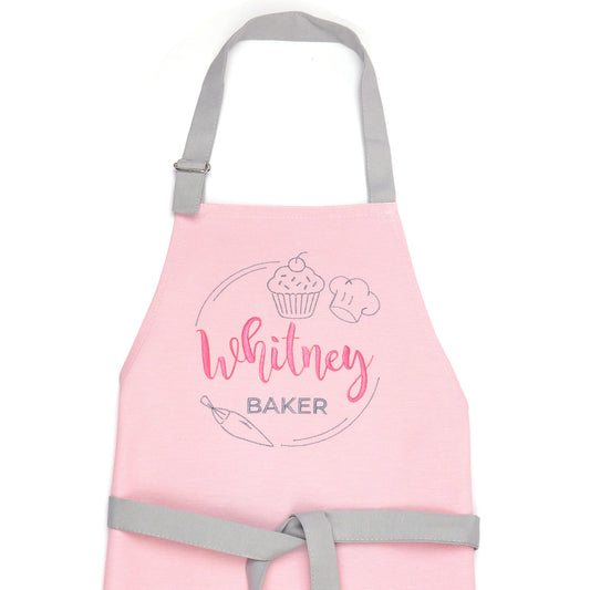 Personalized Baker Apron — Custom Name & Title Embroidered Adult Apron Gift