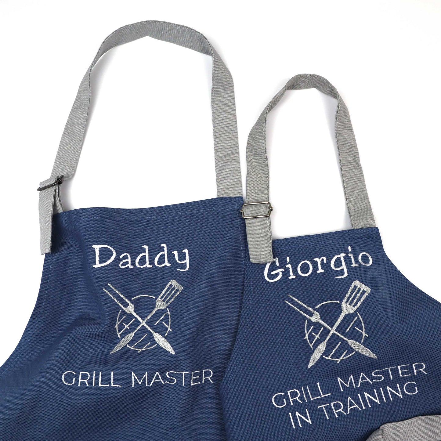 Daddy and Me Apron Set — Personalized Grill Master & Grill Master in Training, Father Son Apron