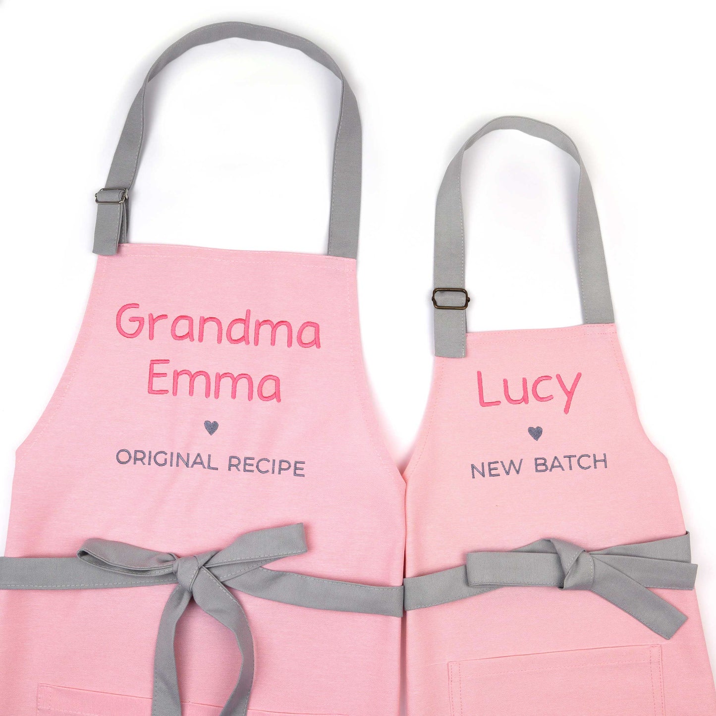 Matching Aprons — Personalized Grandma Gift Apron Set, Custom Embroidered Nana Gigi Mimi, Christmas Mother's Day Grandparents Day Birthday
