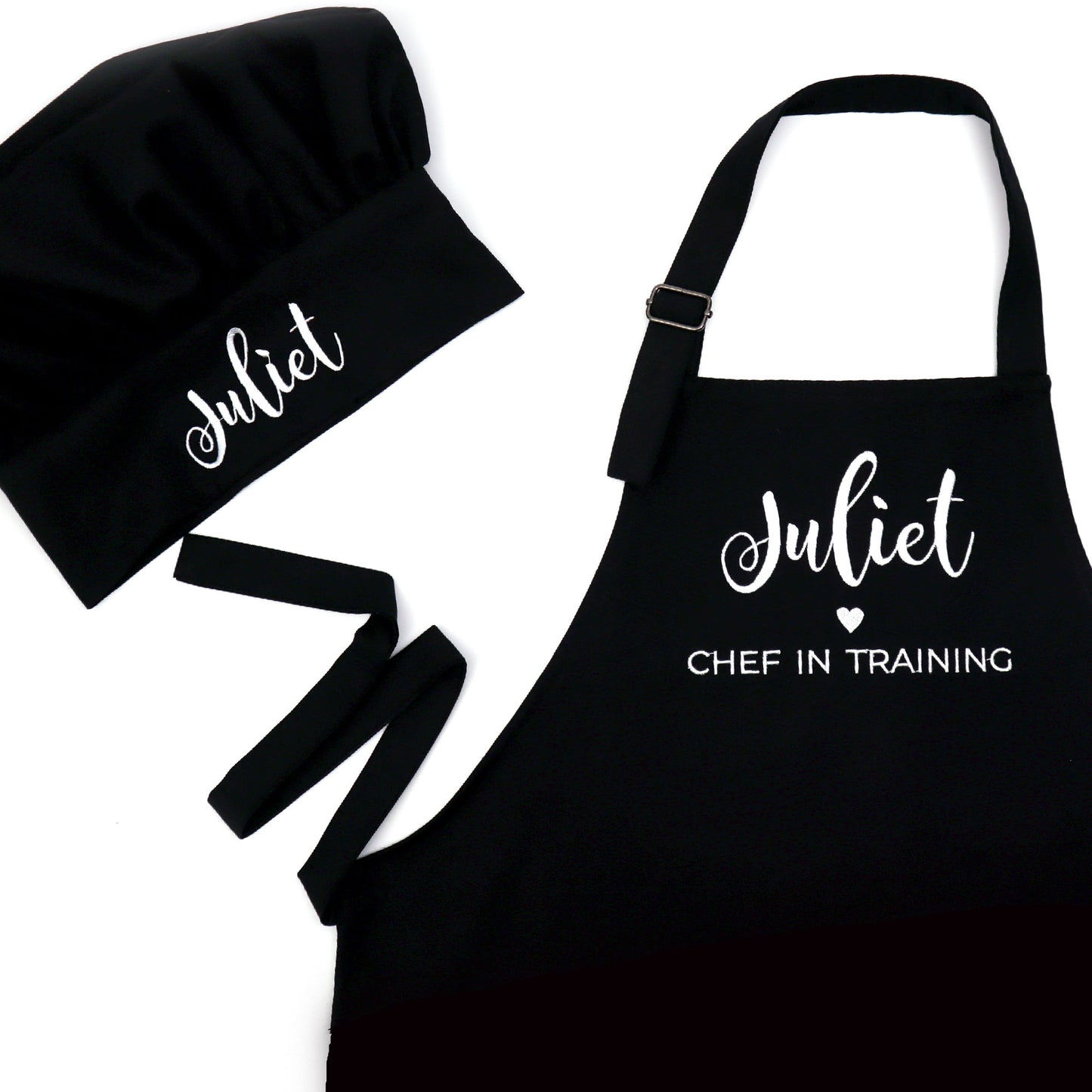 Personalized Black Apron & Chef Hat Set for Boys – Kitchen, Cooking apron