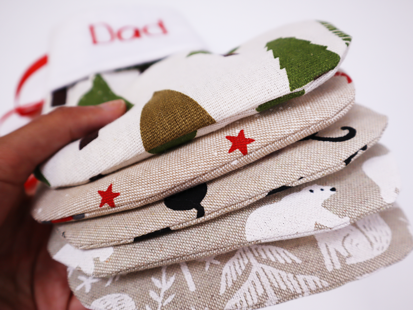 Mini Christmas Stocking Gnomes Personalized Linen Stocking (Gnomes)