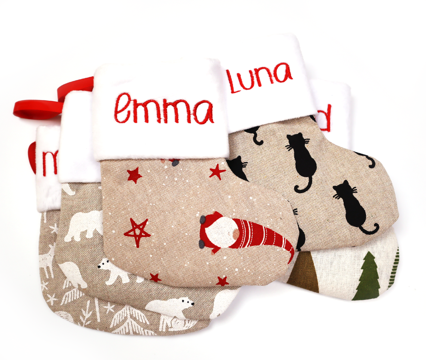 Pet Christmas Stoking Peronalized Small Stocking for family (bears)
