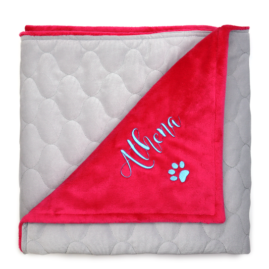 Personalized Dog Blanket for Dog Girl New Puppy Gift Custom Gift Pet Owner (hot pink)