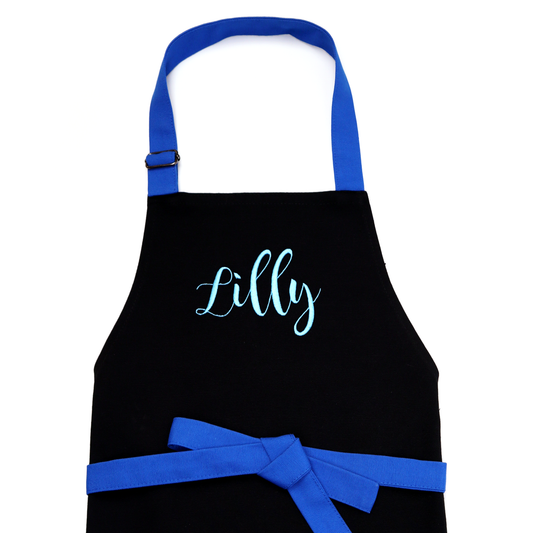 Black Apron for Women, Men and kids Personalized (black)