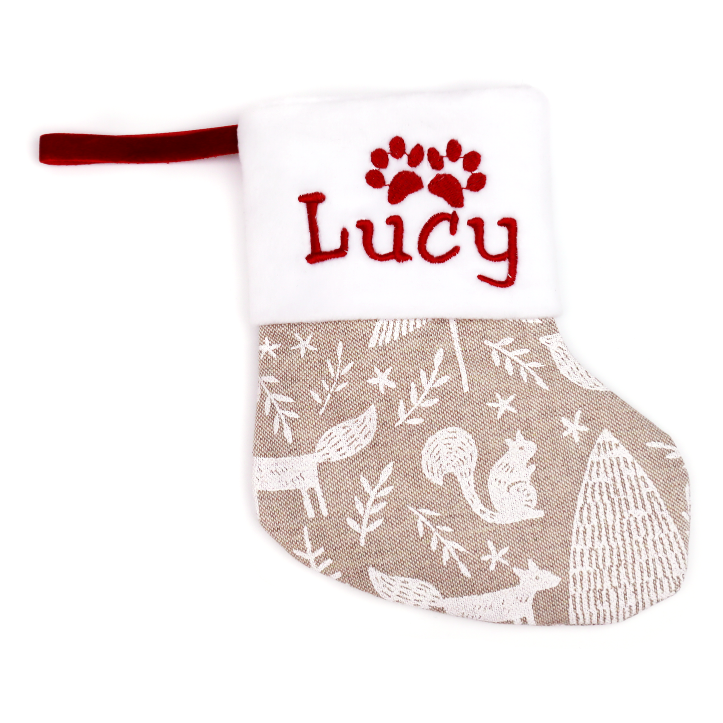 Monogrammed Christmas Stocking Linen Mini Christmas Decor (forest)