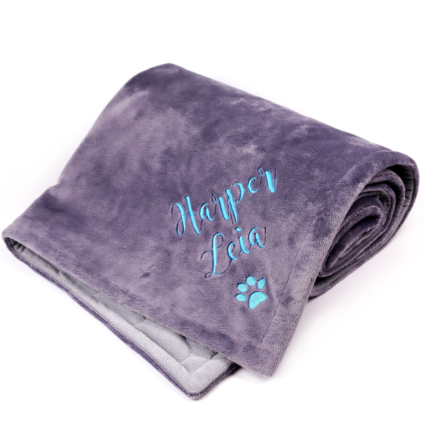 Personalized Dog Blanket New Puppy Gift Grey Personalized Gift Pet Owner (grey)