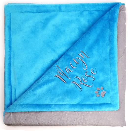 Personalized Pet Blanket New Puppy Gift Blue Custom Dog Gift Pet Owner (blue)