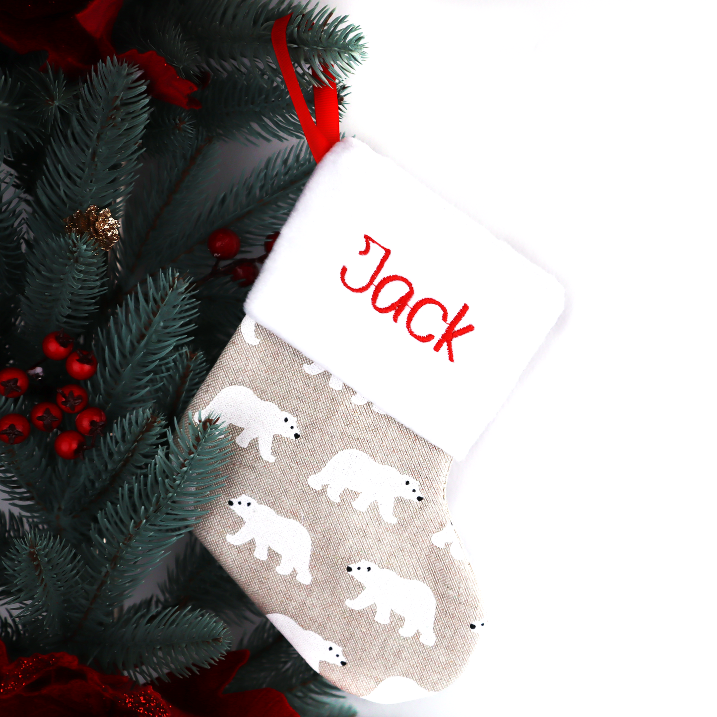 Pet Christmas Stoking Peronalized Small Stocking for family (bears)