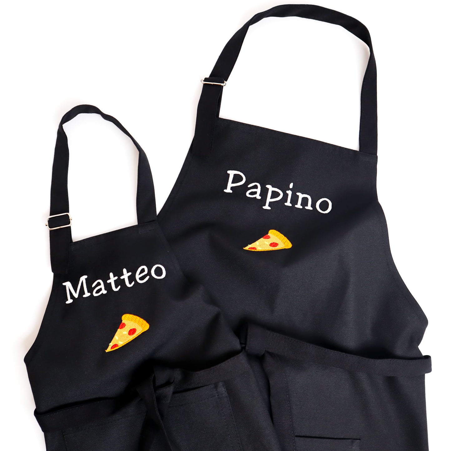 Daddy and Me Apron Set — Personalized Pizza Apron, Father Son Matching Apron Gift
