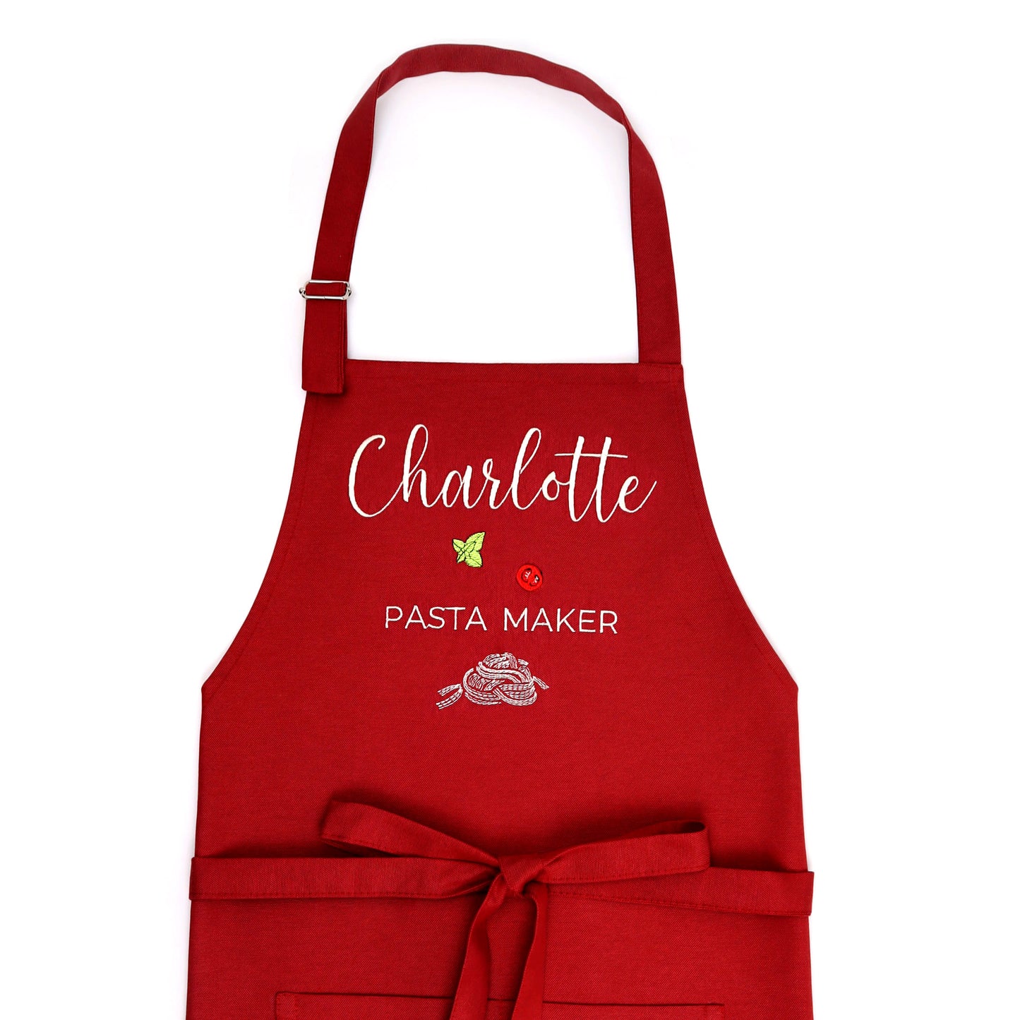 Personalized Pasta Maker Apron — Custom Name & Title Embroidered Gift for Pasta Lovers