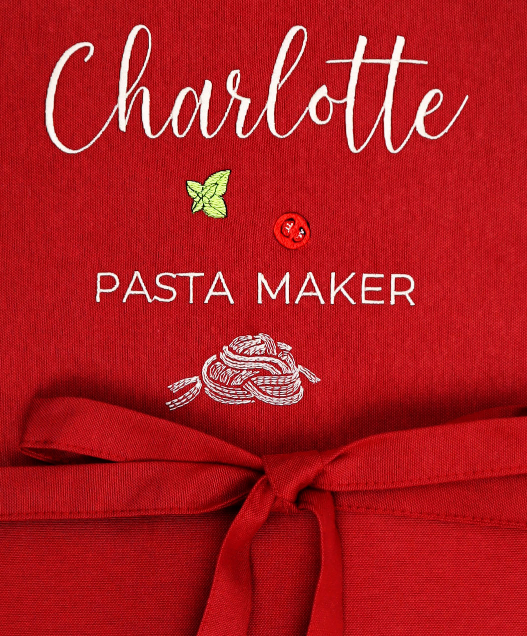 Personalized Pasta Maker Apron — Custom Name & Title Embroidered Gift for Pasta Lovers