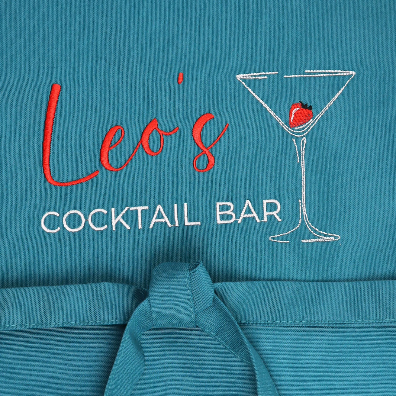 Personalized Cocktail Apron — Custom Name & Title Embroidered Bar Apron Gift