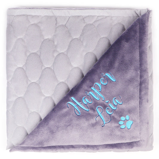 Personalized Dog Blanket New Puppy Gift Grey Personalized Gift Pet Owner (grey)