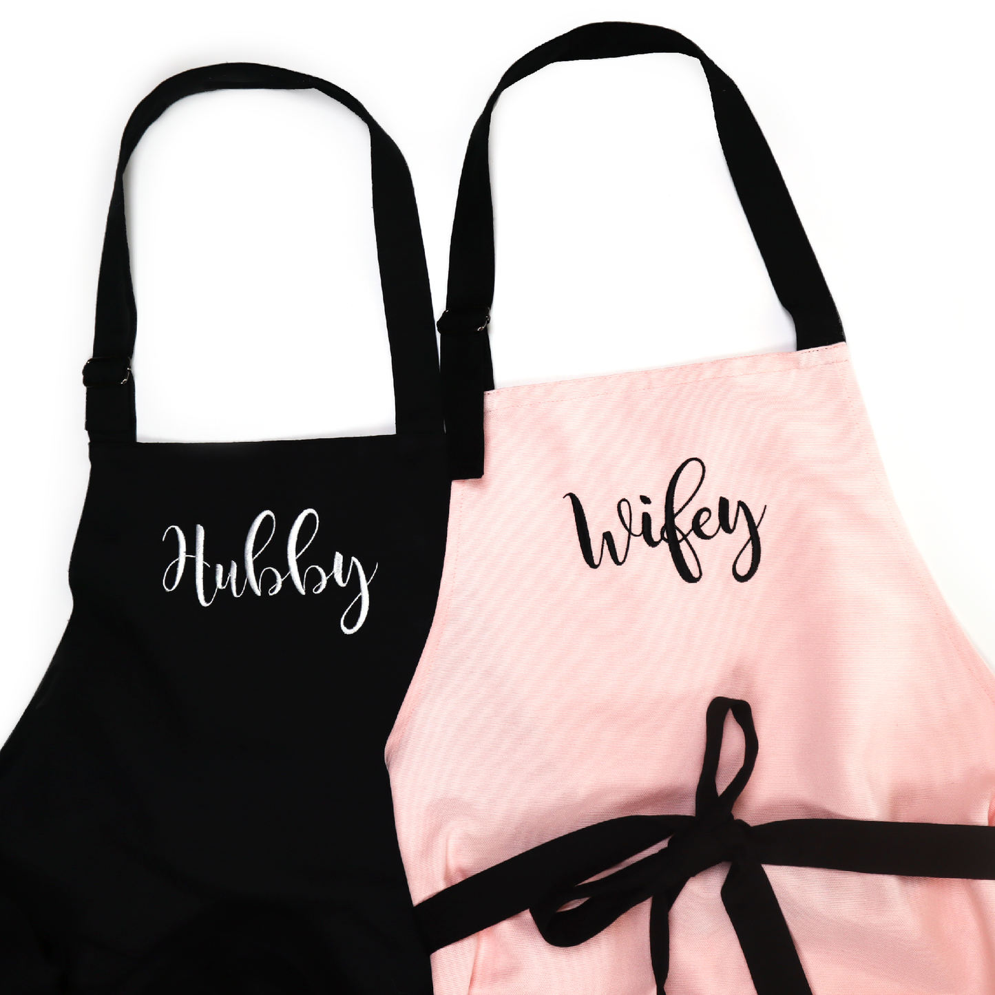 His and Hers Matching Aprons — Personalized Mr and Mrs Apron Set