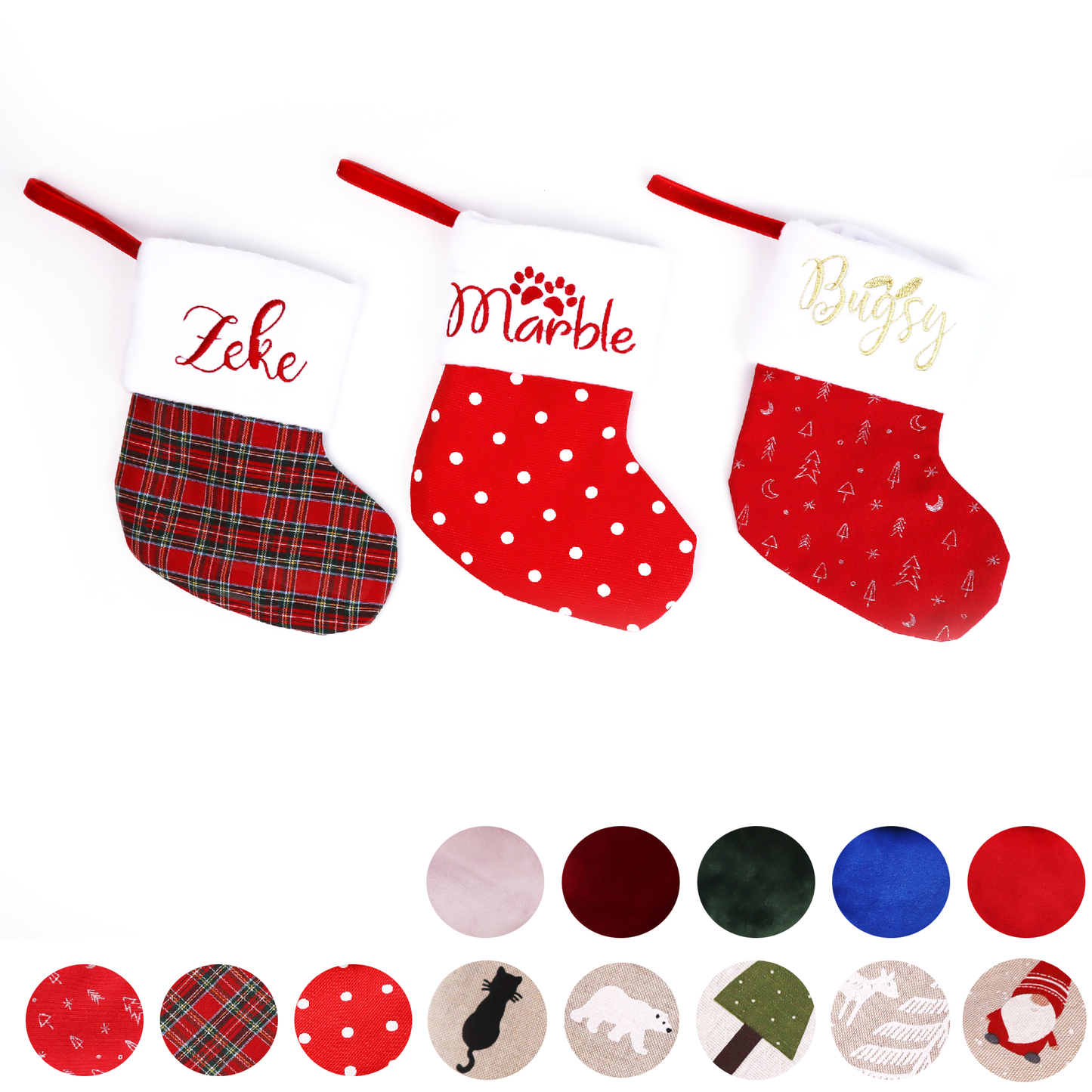 Baby First Christmas Stocking Small Personalized Stocking (Plaid)