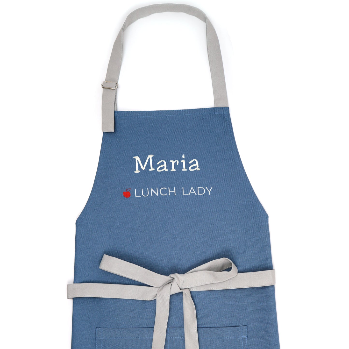 Personalized Lunch Lady Apron — Custom Name Embroidered School Cafeteria Gift