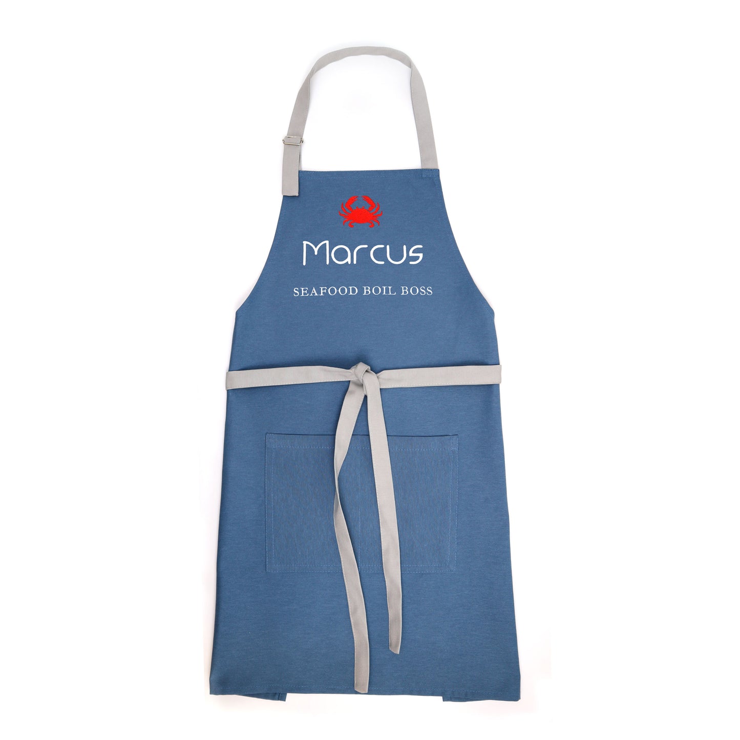 Personalized Crab Boil Apron — Custom Name & Title Embroidered Gift for Seafood Lovers