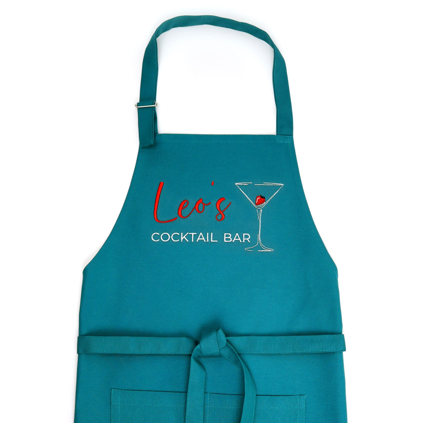 Personalized Cocktail Apron — Custom Name & Title Embroidered Bar Apron Gift